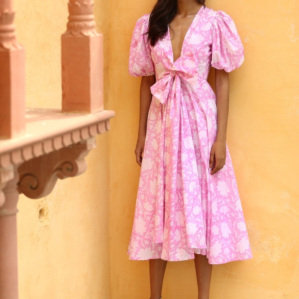 Lola Dress Monsoon & Beyond 
small tear underneath bow but not visible